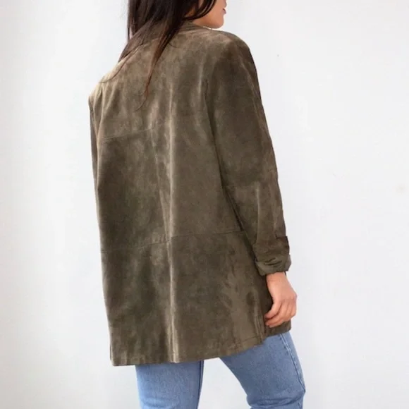 Vintage 90s Green Leather Jacket M/L - Picture 2 of 9